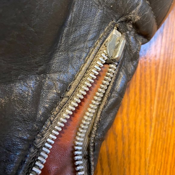 Vintage Moto Cuir Leather Jacket w/ Road Rash - Picture 14 of 14